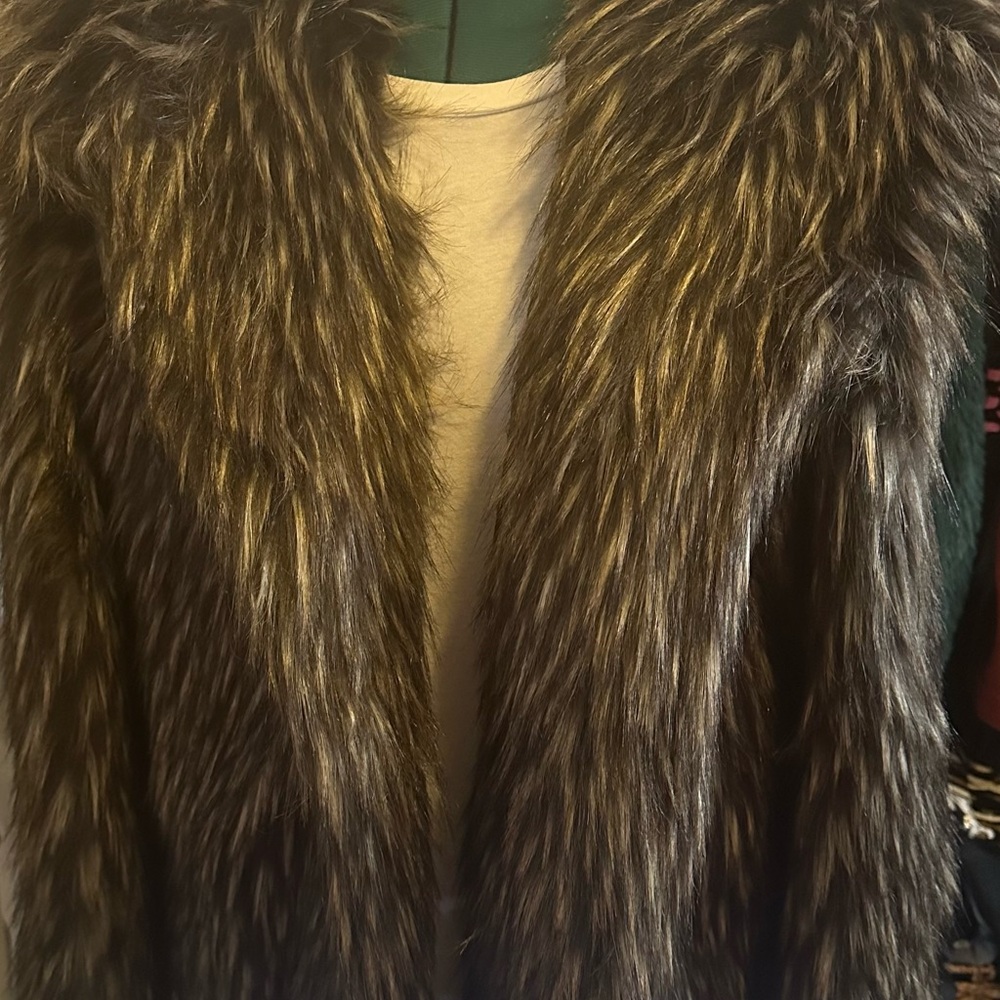 Fabulous Furs Faux Fur Bomber Jacket - Brown